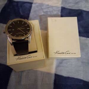 Kenneth Cole Black Leather Dress Watch